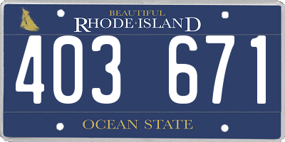 RI license plate 403671