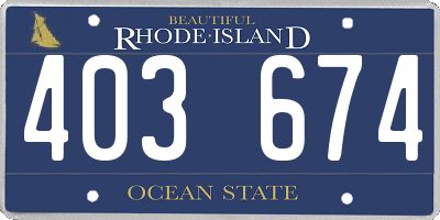 RI license plate 403674