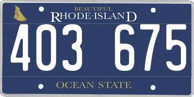 RI license plate 403675