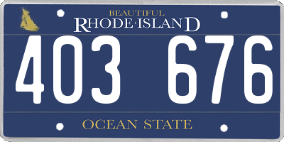 RI license plate 403676