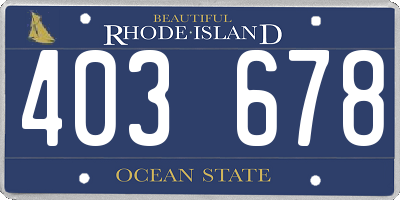 RI license plate 403678