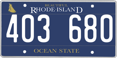 RI license plate 403680