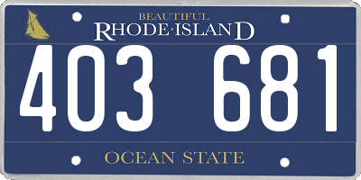 RI license plate 403681