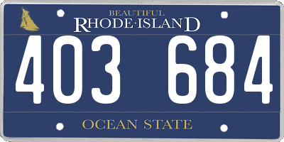 RI license plate 403684