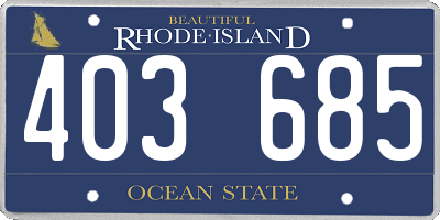 RI license plate 403685