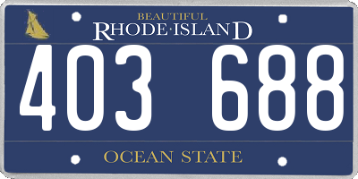 RI license plate 403688