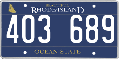 RI license plate 403689