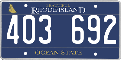 RI license plate 403692