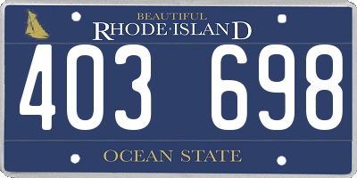 RI license plate 403698