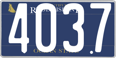 RI license plate 4037
