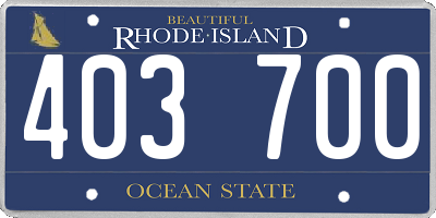 RI license plate 403700