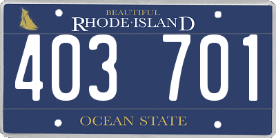 RI license plate 403701