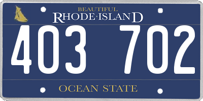 RI license plate 403702
