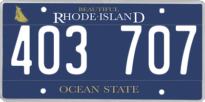 RI license plate 403707