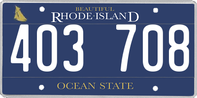 RI license plate 403708