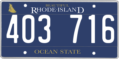 RI license plate 403716
