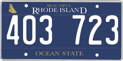 RI license plate 403723