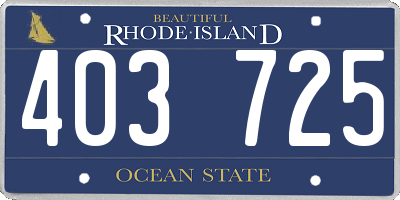 RI license plate 403725