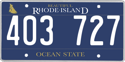 RI license plate 403727