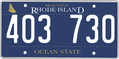 RI license plate 403730