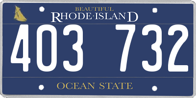 RI license plate 403732