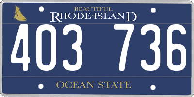 RI license plate 403736