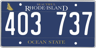 RI license plate 403737
