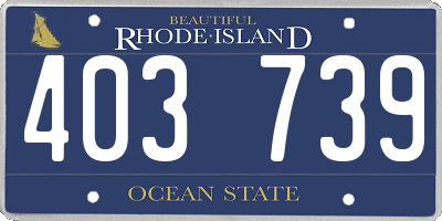 RI license plate 403739