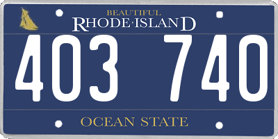 RI license plate 403740