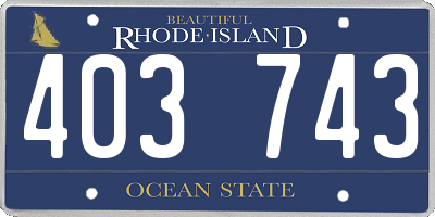 RI license plate 403743