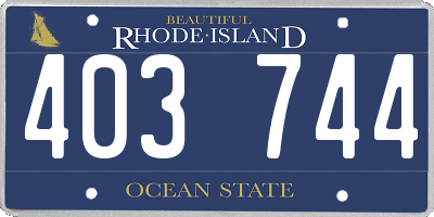 RI license plate 403744