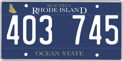 RI license plate 403745