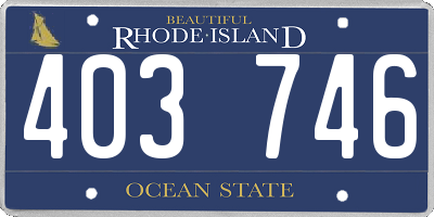RI license plate 403746