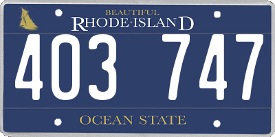 RI license plate 403747