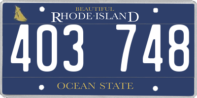 RI license plate 403748