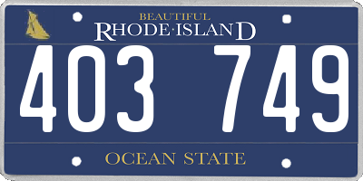 RI license plate 403749