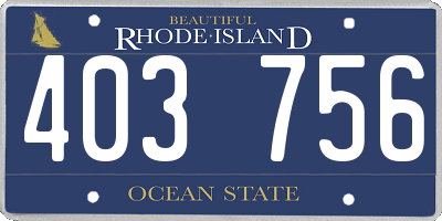 RI license plate 403756
