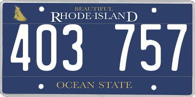 RI license plate 403757