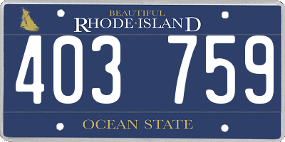 RI license plate 403759