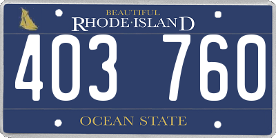 RI license plate 403760