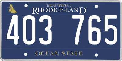 RI license plate 403765