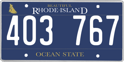 RI license plate 403767