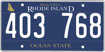 RI license plate 403768