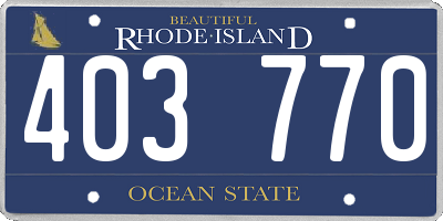 RI license plate 403770