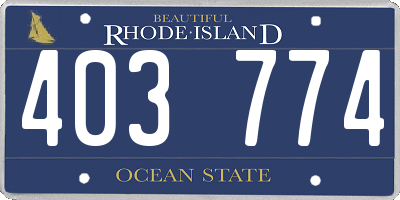 RI license plate 403774
