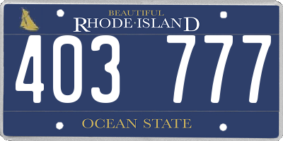 RI license plate 403777