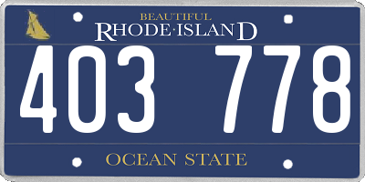RI license plate 403778