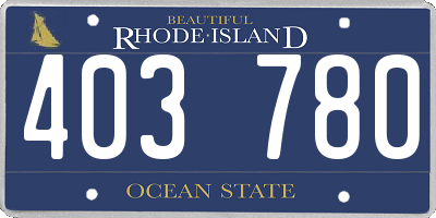 RI license plate 403780