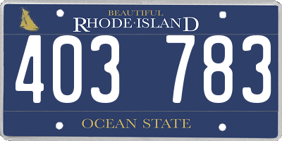 RI license plate 403783