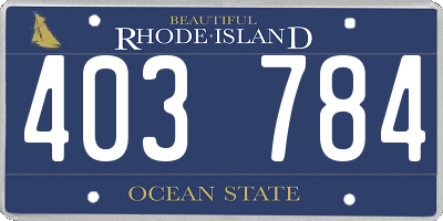 RI license plate 403784